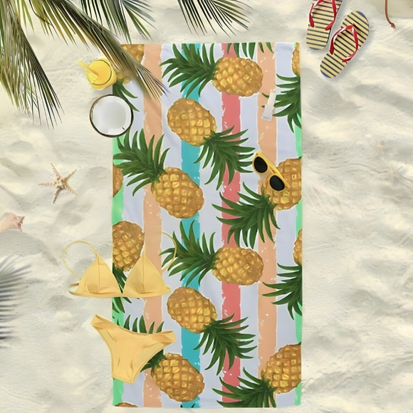 ● NWT Pineaple Microfiber Pool Sandproof Beach Towel - Picture 11 of 11
